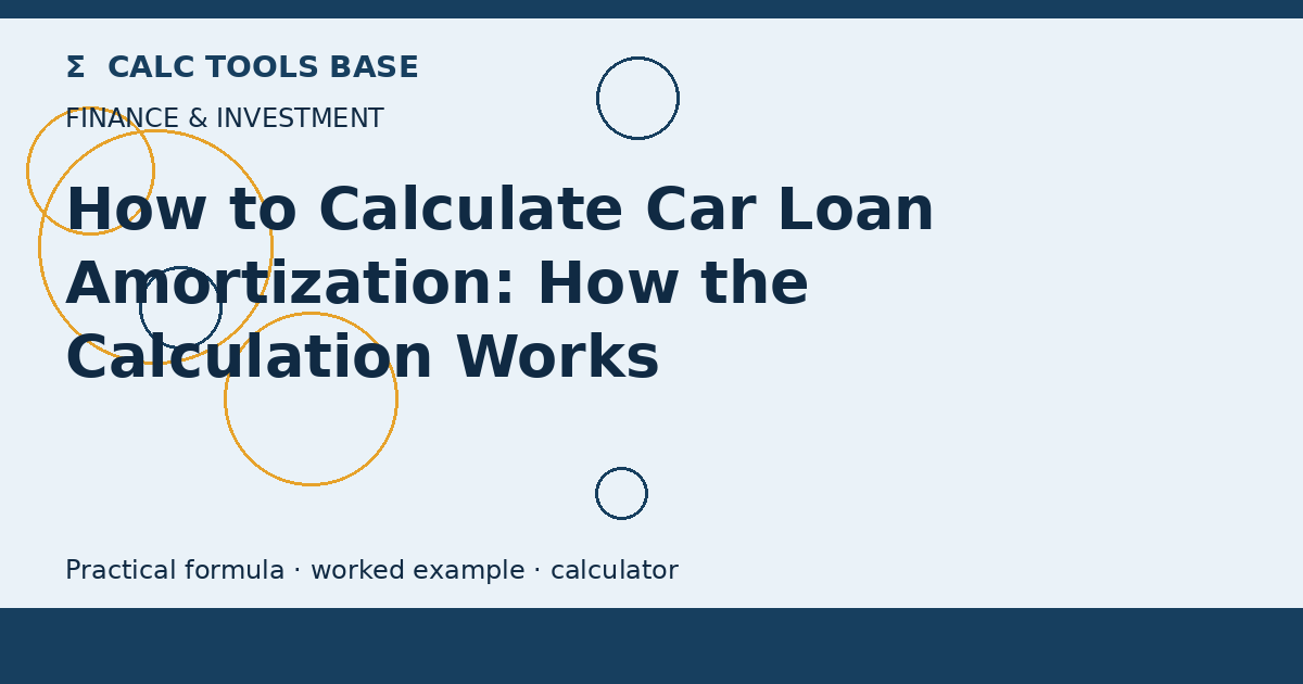 How To Calculate Car Loan Amortization?