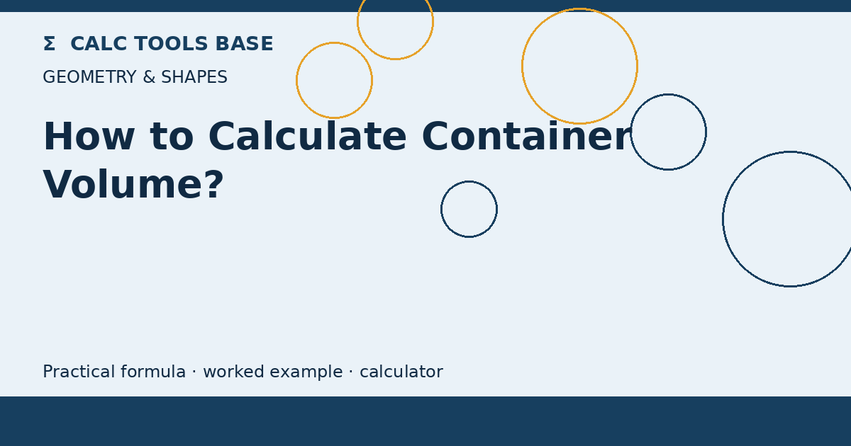 How To Calculate Container Volume?