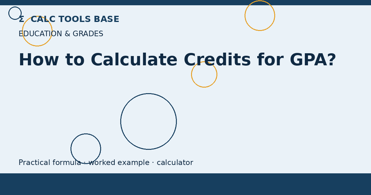 How To Calculate Credits For GPA?
