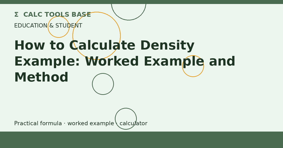 How To Calculate Density Example?