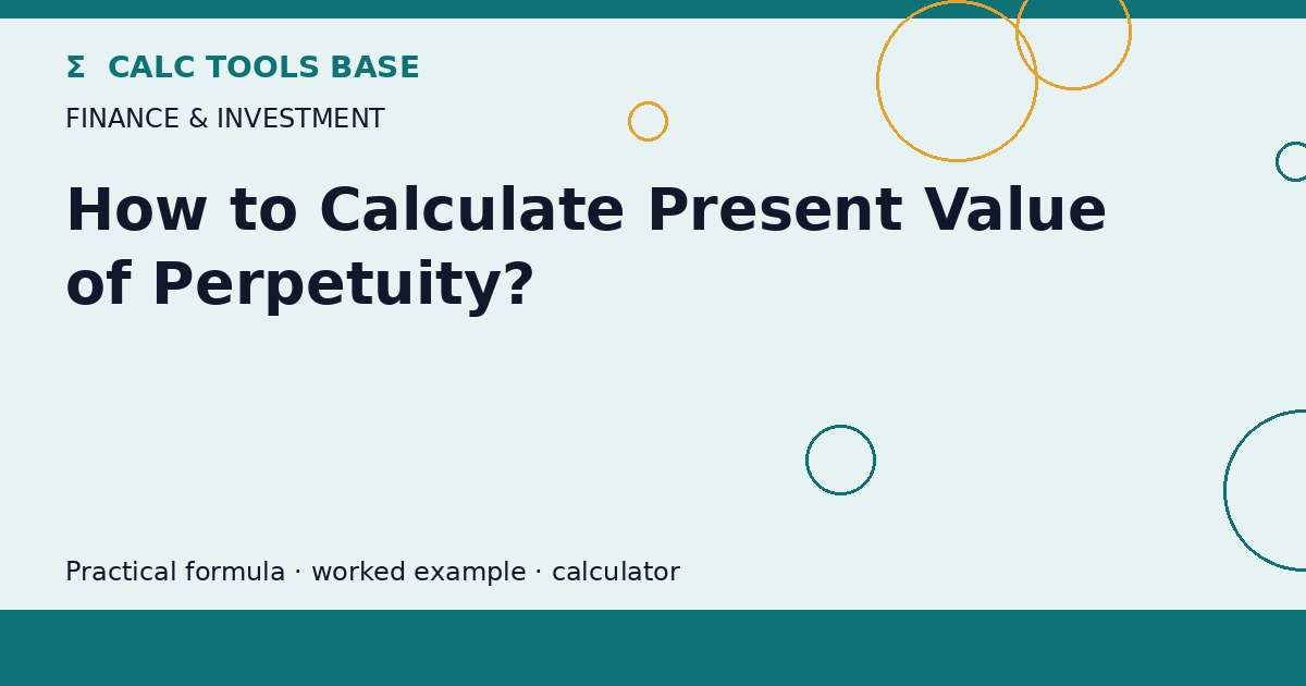 How To Calculate Present Value Of Perpetuity?