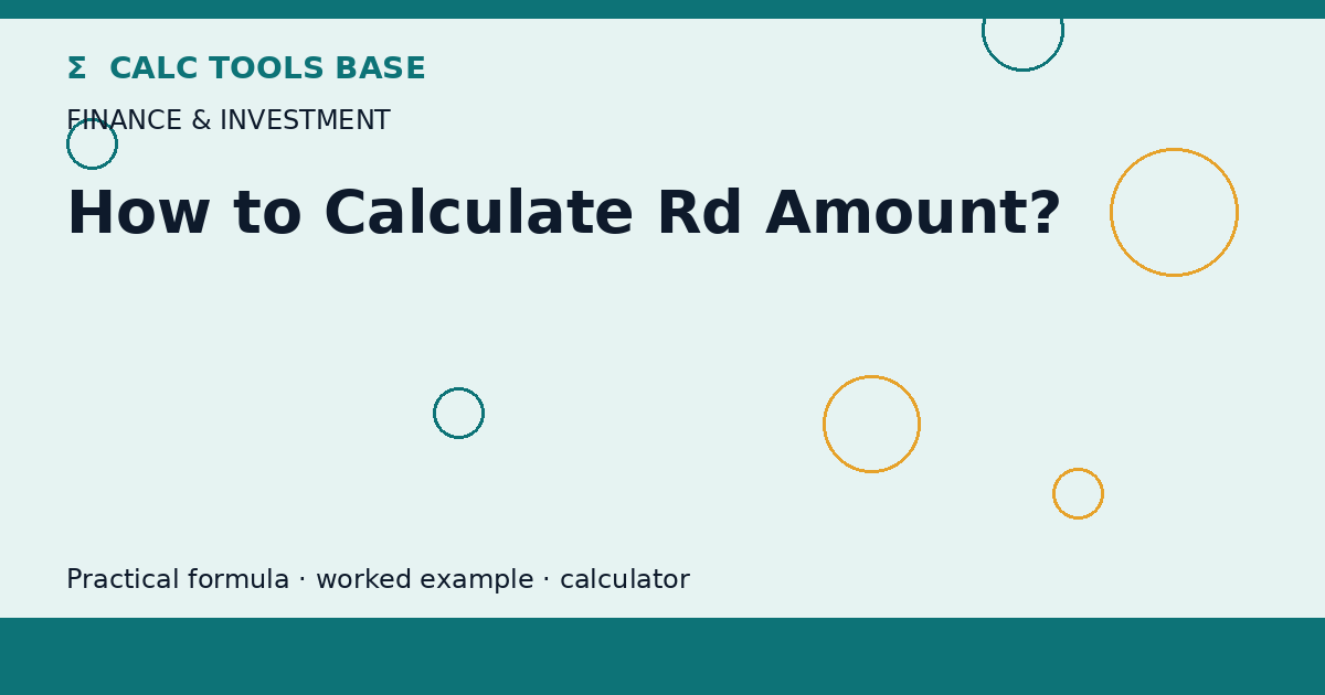 How To Calculate Rd Amount?