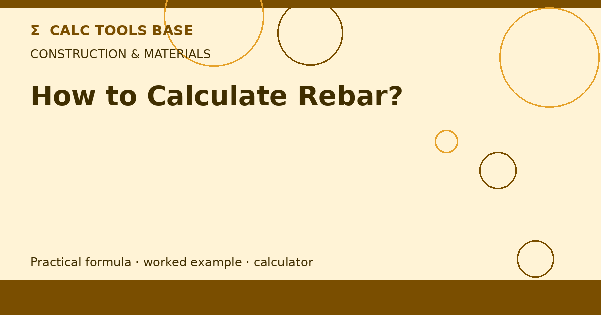 How To Calculate Rebar?
