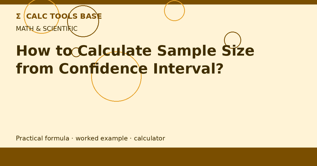 How To Calculate Sample Size From Confidence Interval?