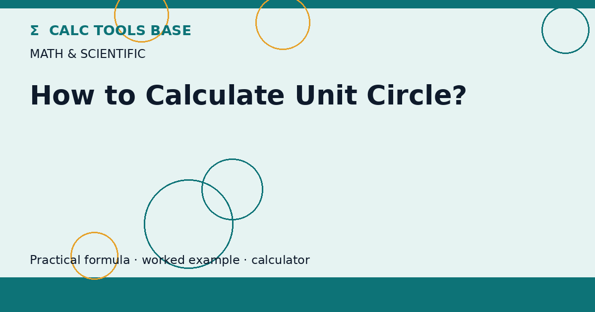 How To Calculate Unit Circle?