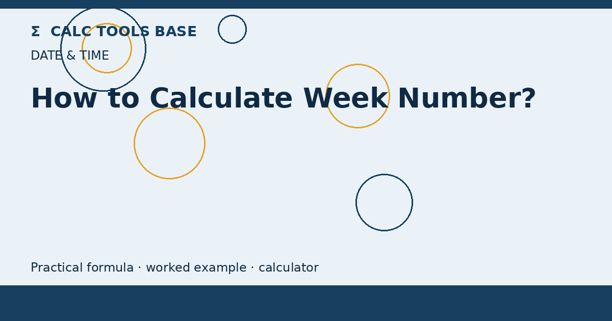 How To Calculate Week Number?
