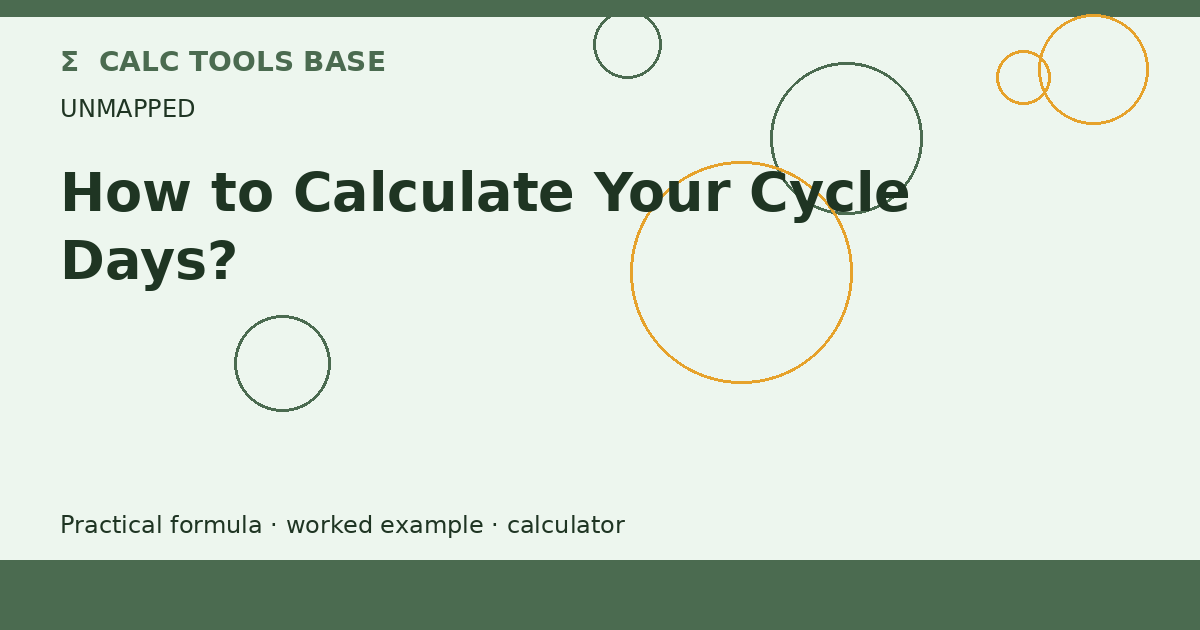 How To Calculate Your Cycle Days?