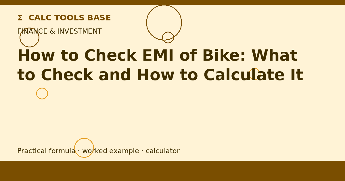 How To Check EMI Of Bike?