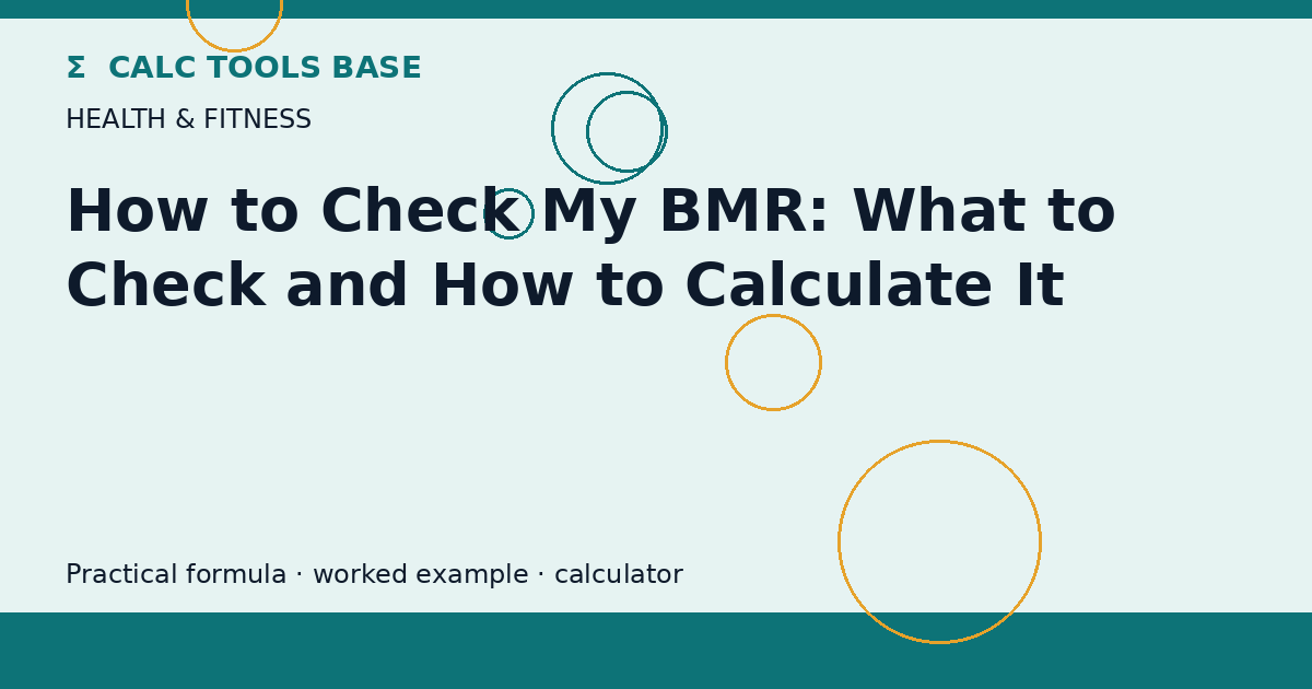 How To Check My BMR?