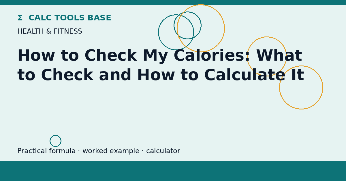 How To Check My Calories?