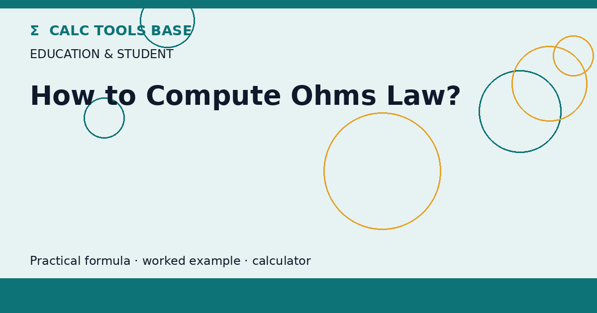 How To Compute Ohms Law?