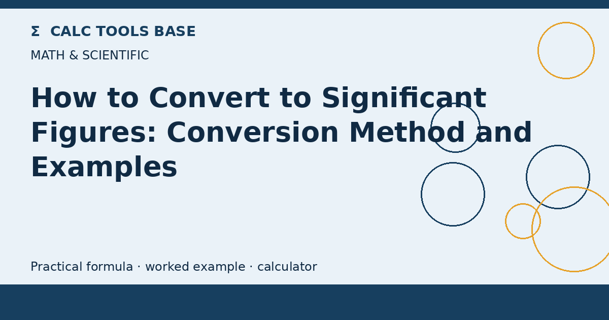 How To Convert To Significant Figures?