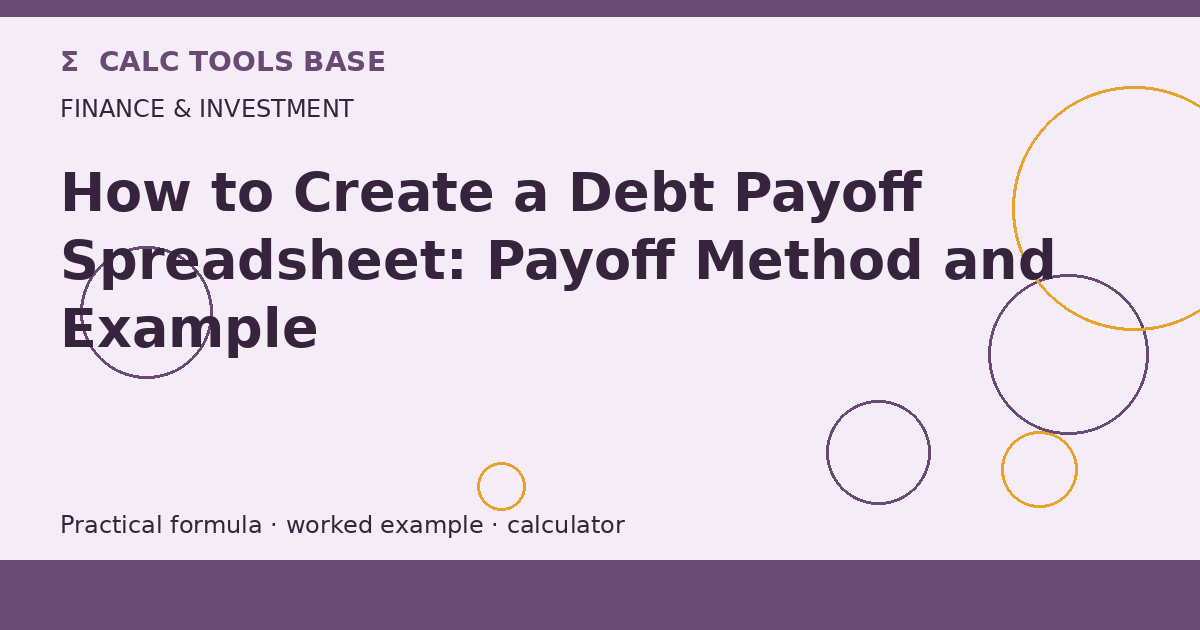 How To Create A Debt Payoff Spreadsheet?
