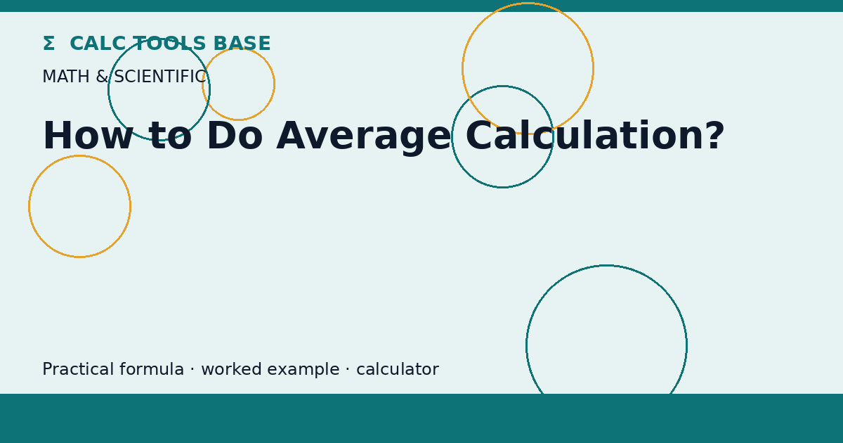 How To Do Average Calculation?