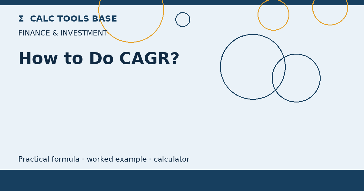How To Do Cagr?