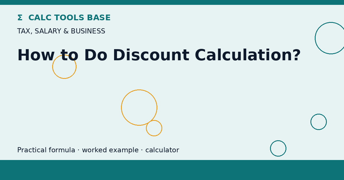 How To Do Discount Calculation?