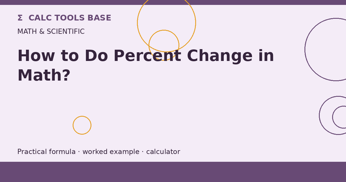 How To Do Percent Change In Math?