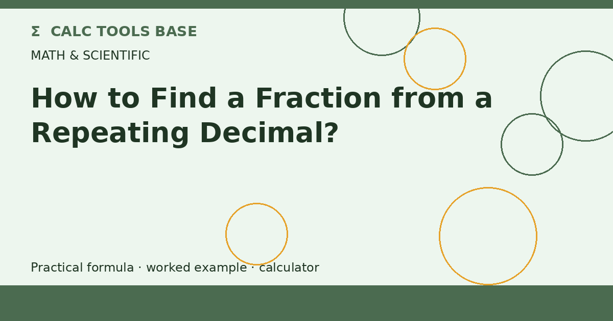 How To Find A Fraction From A Repeating Decimal?