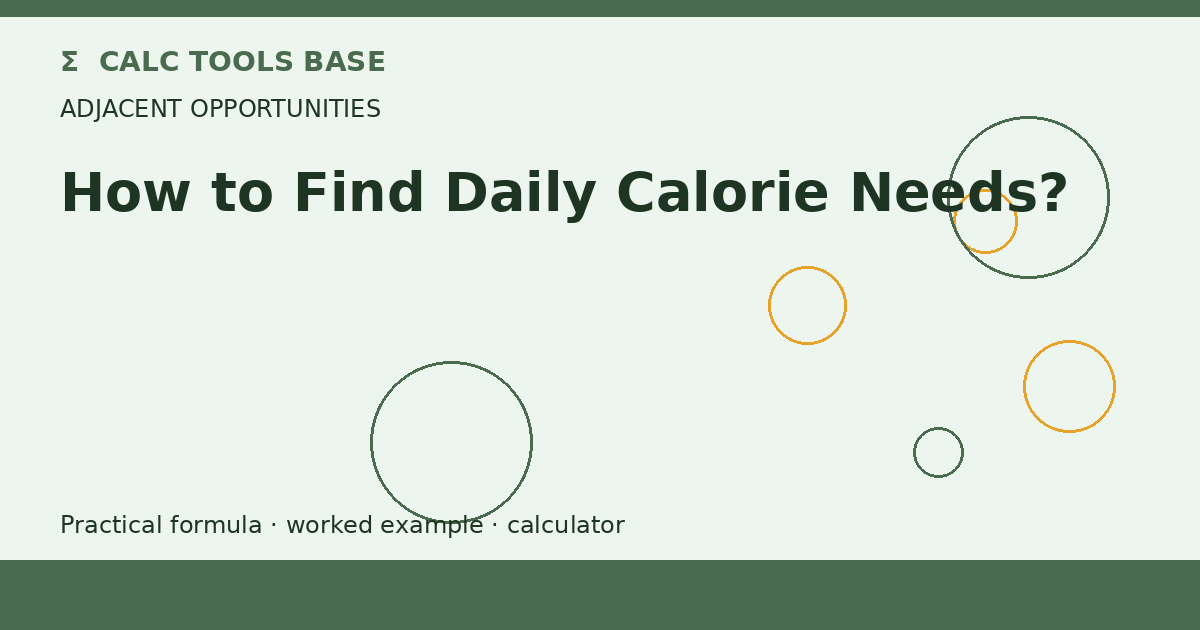 How To Find Daily Calorie Needs?