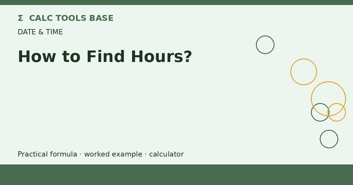 How To Find Hours?