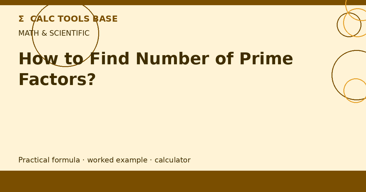How To Find Number Of Prime Factors?