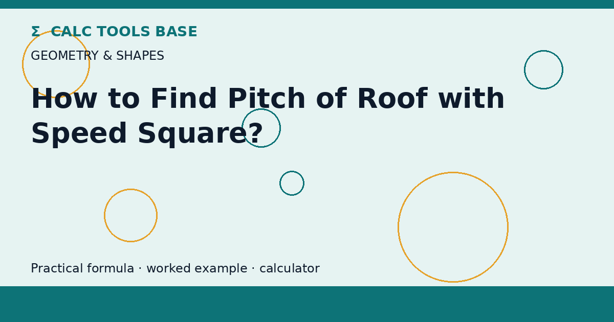 How To Find Pitch Of Roof With Speed Square?