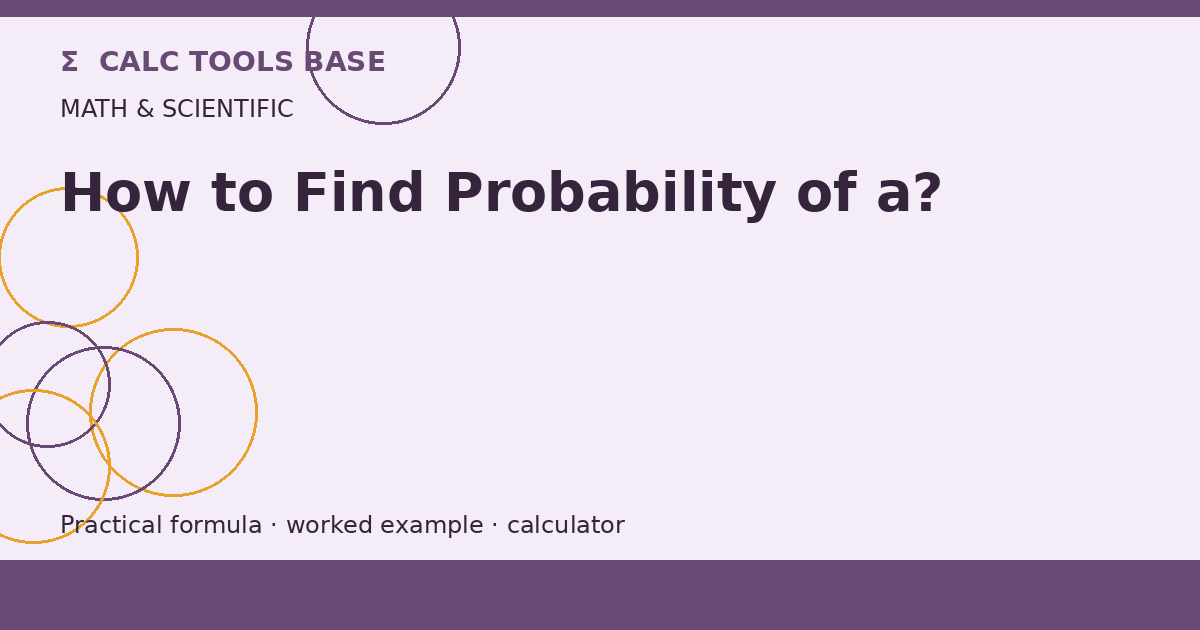 How To Find Probability Of A?