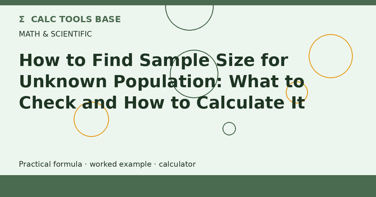 How To Find Sample Size For Unknown Population?