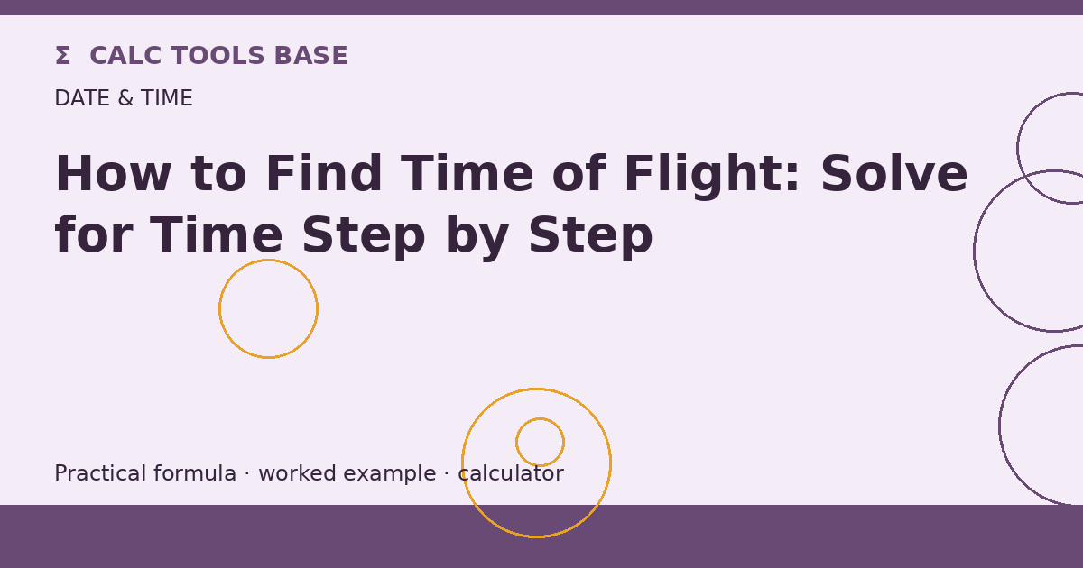 How To Find Time Of Flight?