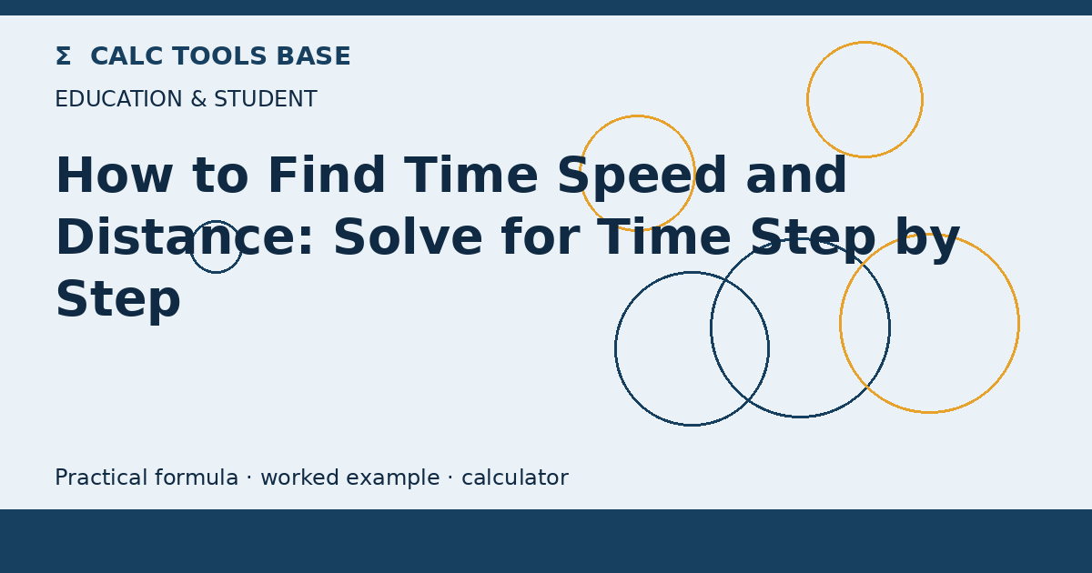 How To Find Time Speed And Distance?