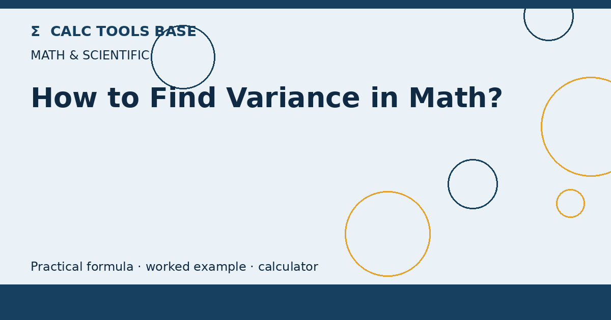 How To Find Variance In Math?