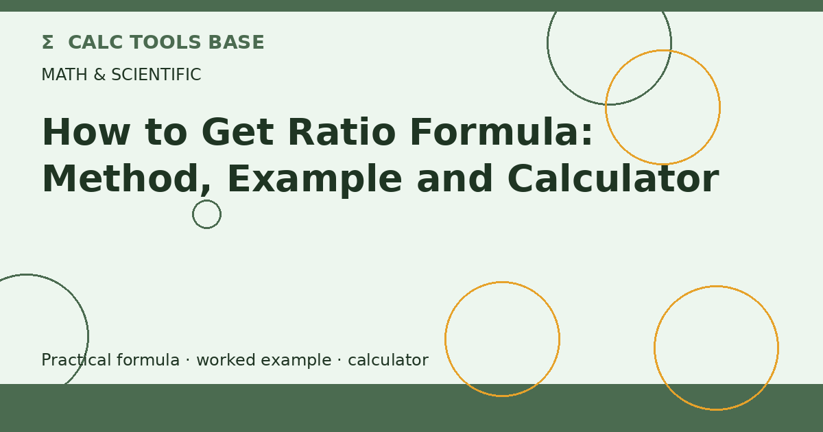 How To Get Ratio Formula?