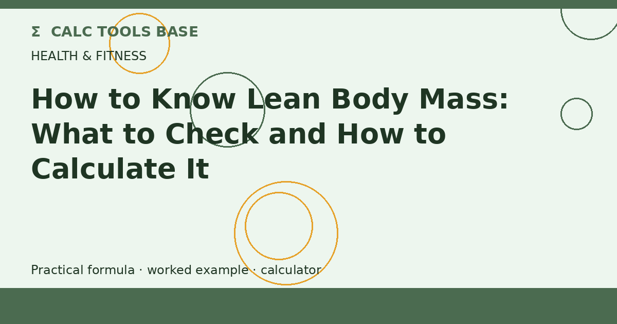 How To Know Lean Body Mass?