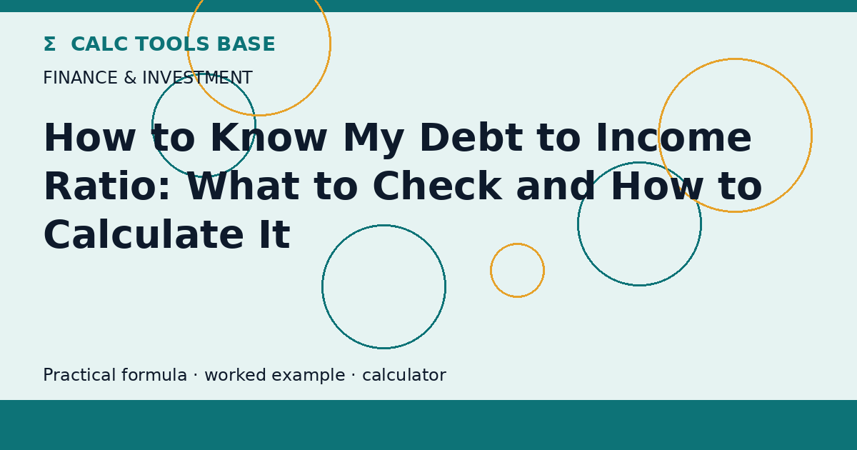 How To Know My Debt To Income Ratio?