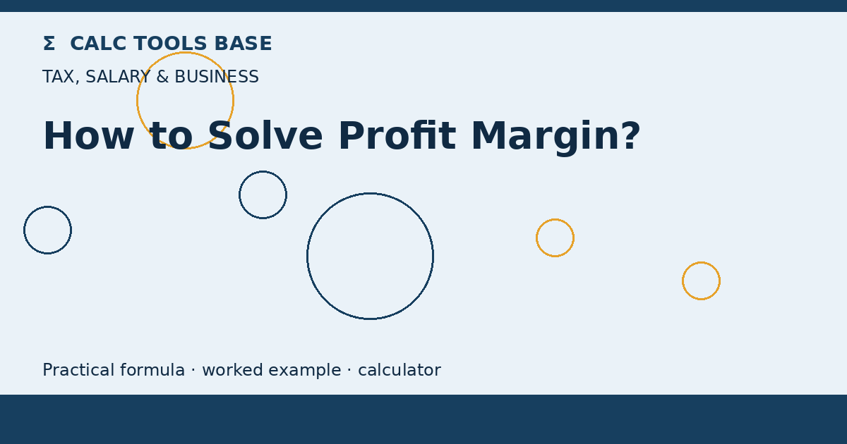 How To Solve Profit Margin?