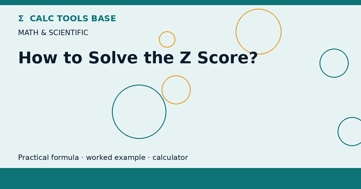 How To Solve The Z Score?