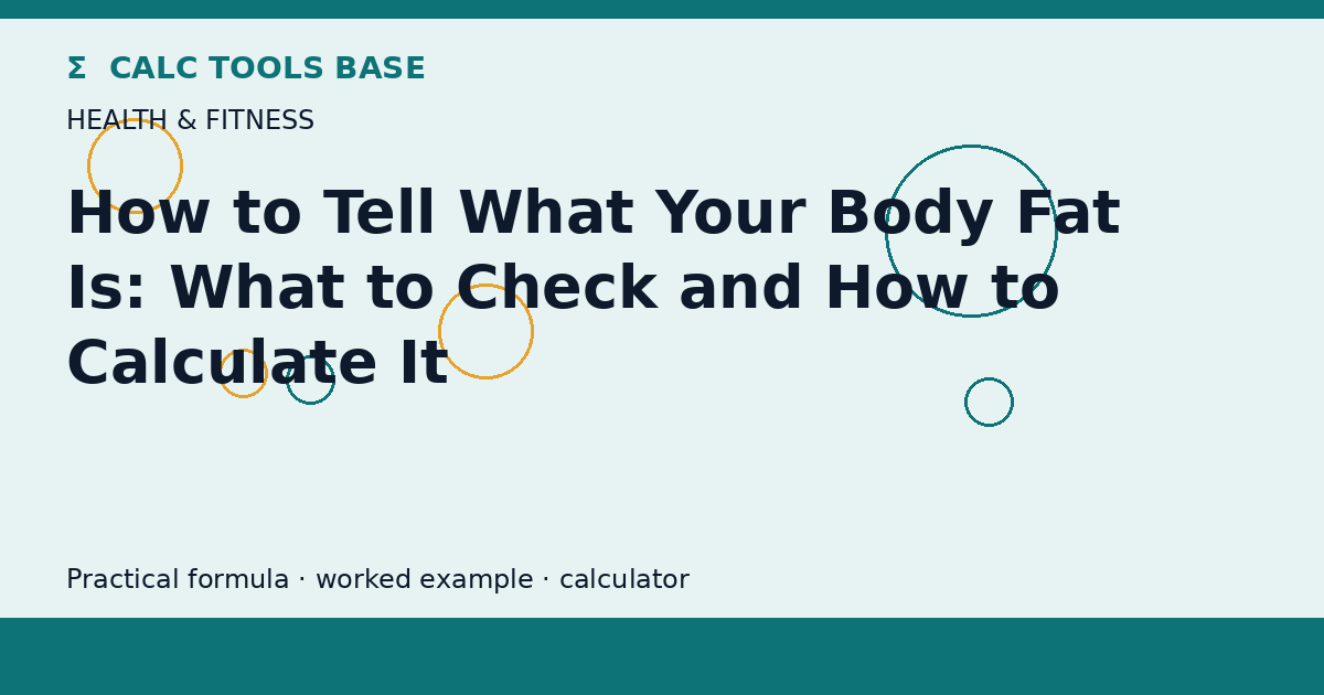 How To Tell What Your Body Fat Is?