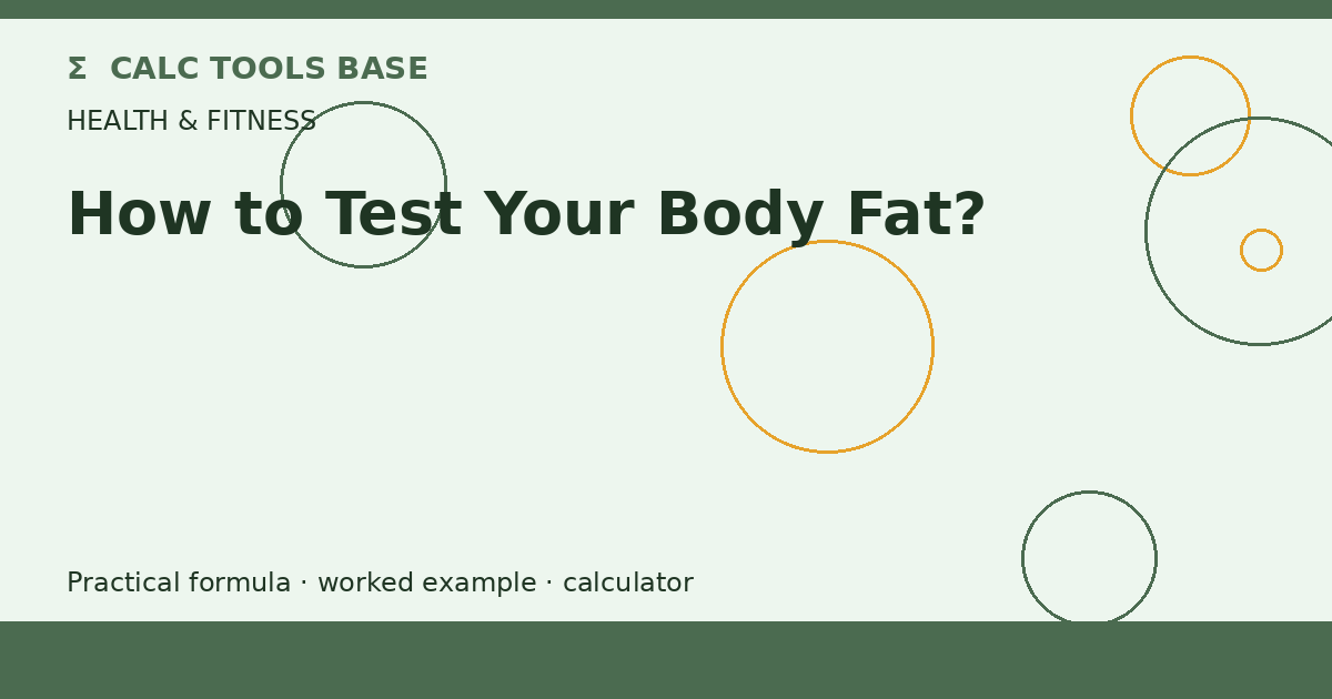 How To Test Your Body Fat?