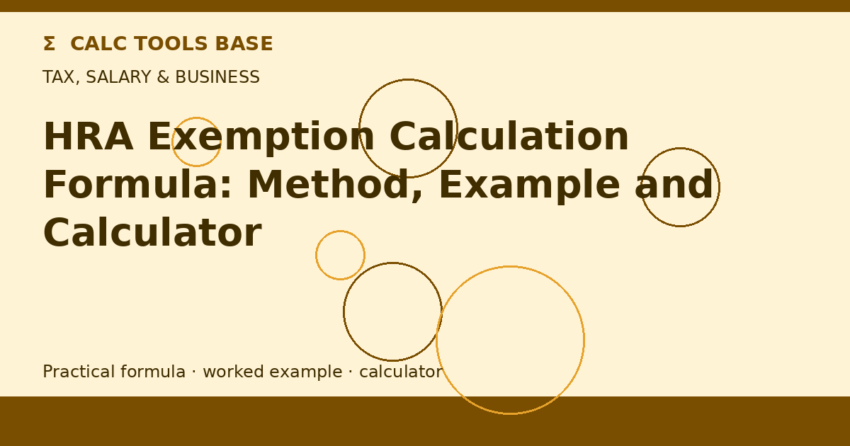 HRA Exemption Calculation Formula
