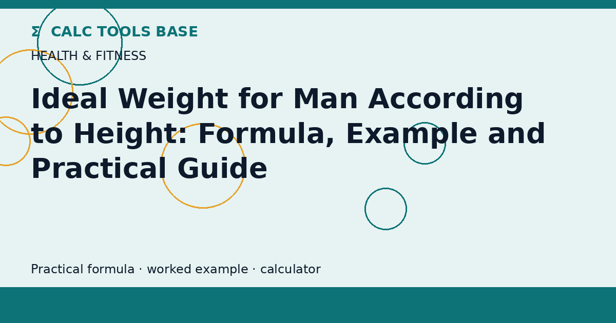 Ideal Weight For Man According To Height