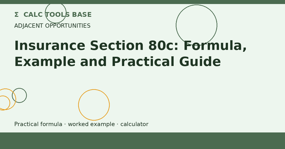 Insurance Section 80c