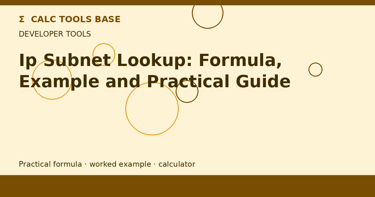 Ip Subnet Lookup