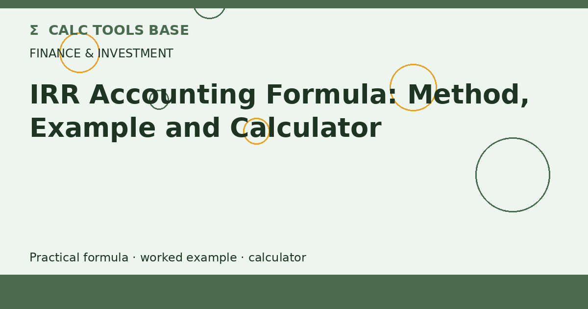 IRR Accounting Formula