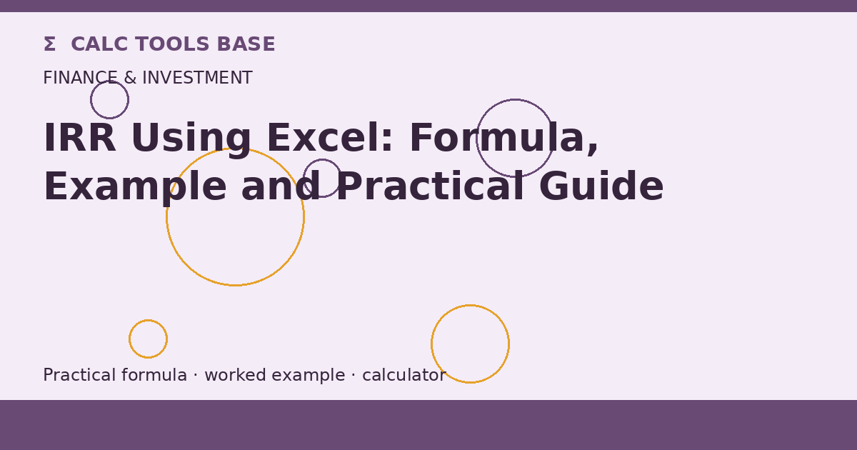 IRR Using Excel