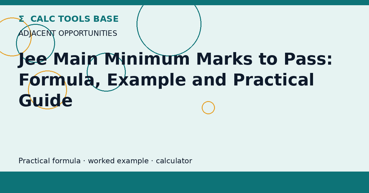 Jee Main Minimum Marks To Pass