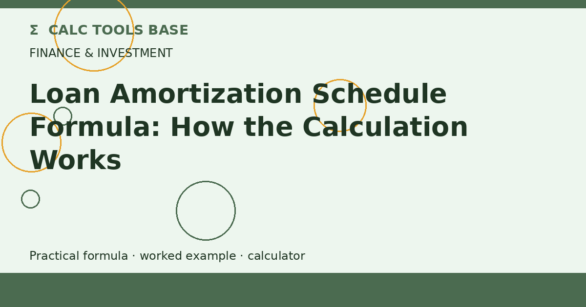 Loan Amortization Schedule Formula