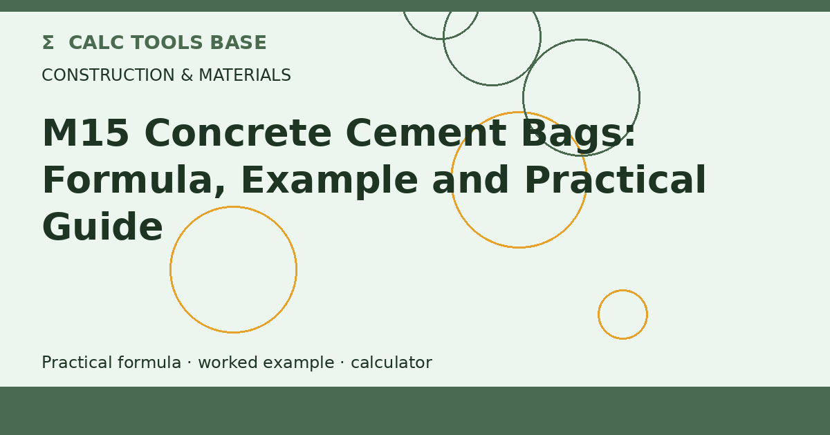 M15 Concrete Cement Bags