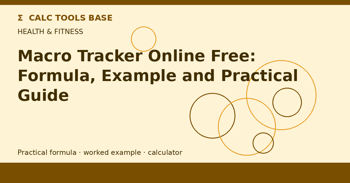 Macro Tracker Online Free