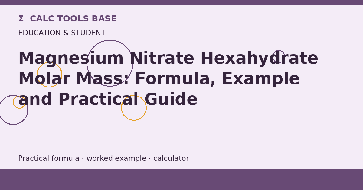 Magnesium Nitrate Hexahydrate Molar Mass
