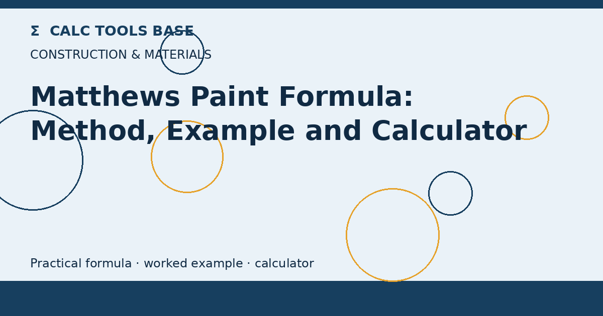 Matthews Paint Formula